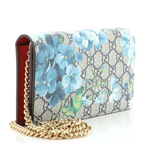 gucci blue blooms wallet on chain|gucci outlet wallet price.